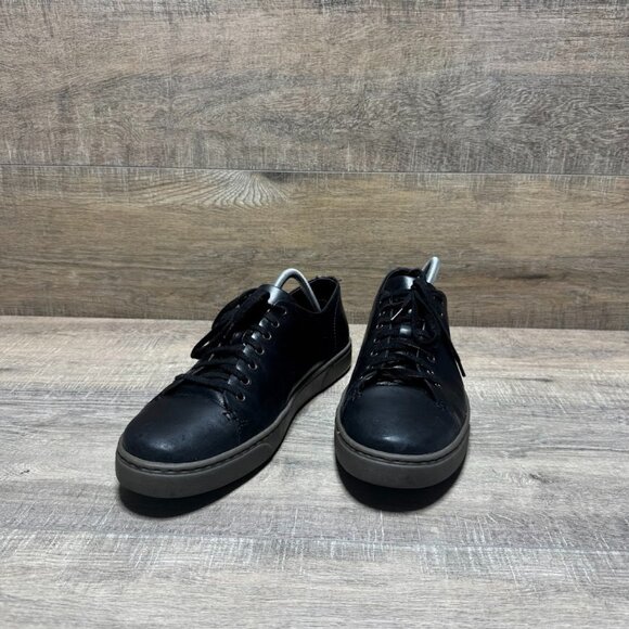 Born Bayne Black Leather Lace Up Sneakers Men's Size 10 - Picture 1 of 7